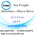 Shenzhen poort zeevracht verzending naar Nhava Sheva
